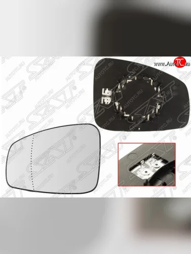 Левое полотно зеркала SAT (асферическое с обогревом) Renault Fluence рестайлинг (2012-2016)