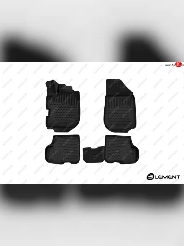 Комплект ковриков салона Element 3D (полиуретан. (с ручкой для дистанционного открытия лючка бензобака)) Renault Sandero Stepway  2 (2014-2018) дорестайлинг