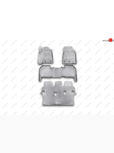 Комплект ковриков салона Element (полиуретан) (серые) Toyota Land Cruiser  200 (2007-2012) дорестайлинг