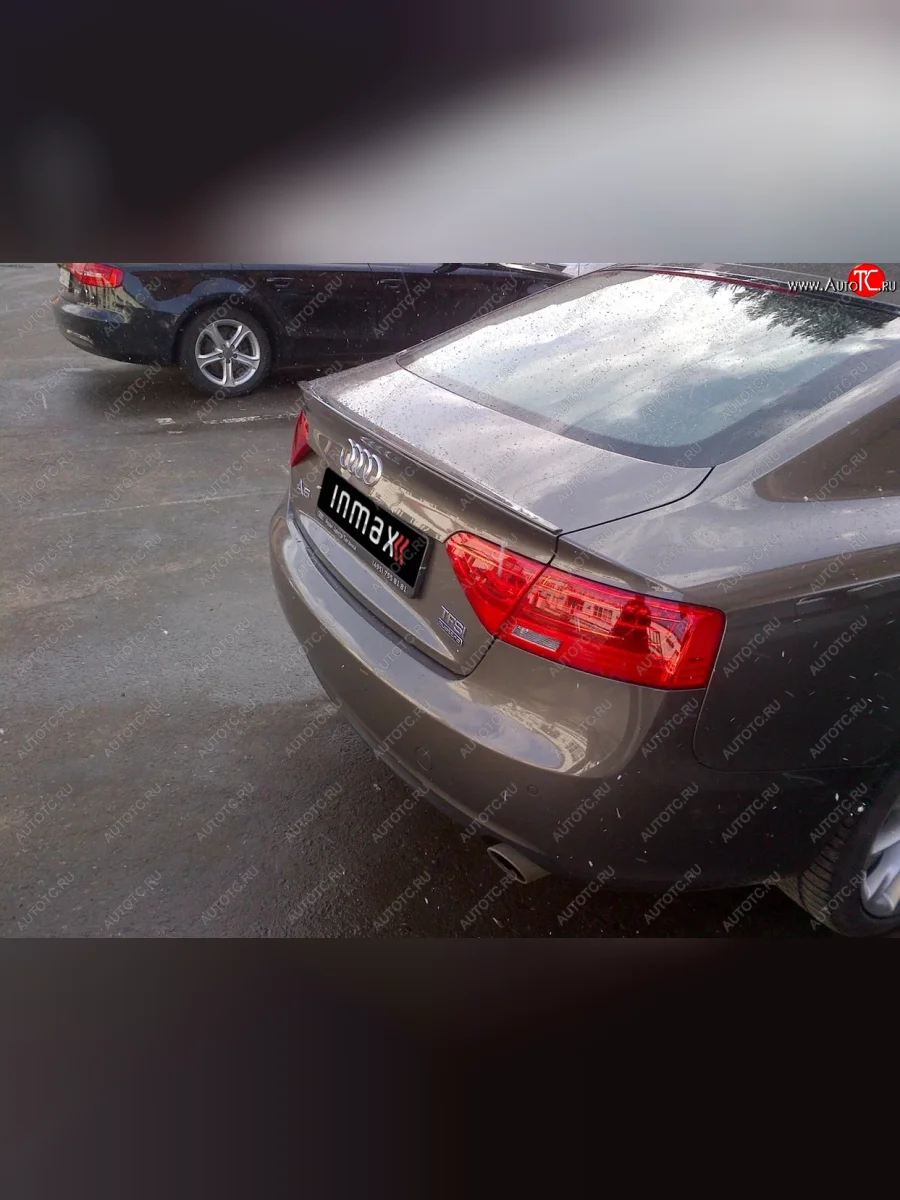 Лип спойлер INMAX Audi A5 8T дорестайлинг, лифтбэк (2007-2011) (черный матовый)  в Самаре Самарской области