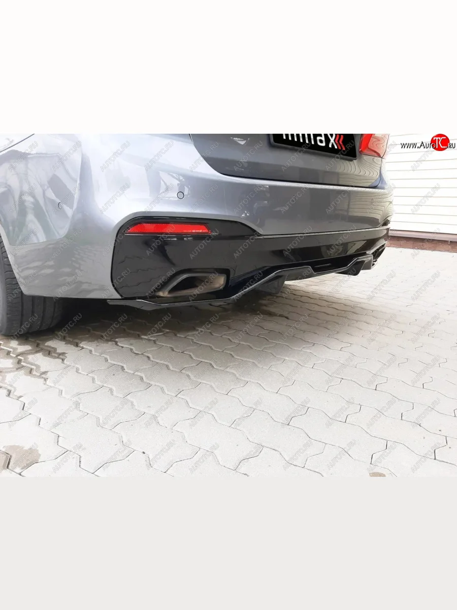 Диффузор заднего бампера М-Perfomance (2 клыка) Inmax  BMW 5 серия (2016-2020) G30 (неокрашенный)  с доставкой в г. Керчь
