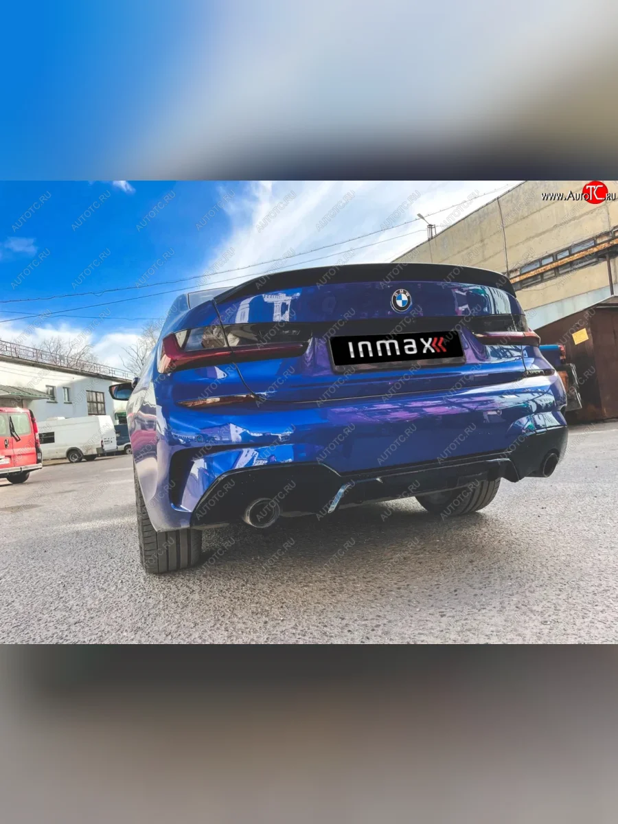 Диффузор заднего бампера М-Perfomance 320 Inmax  BMW 3 серия (2018-2022) G20 (цвет: черный глянец)  с доставкой в г. Керчь