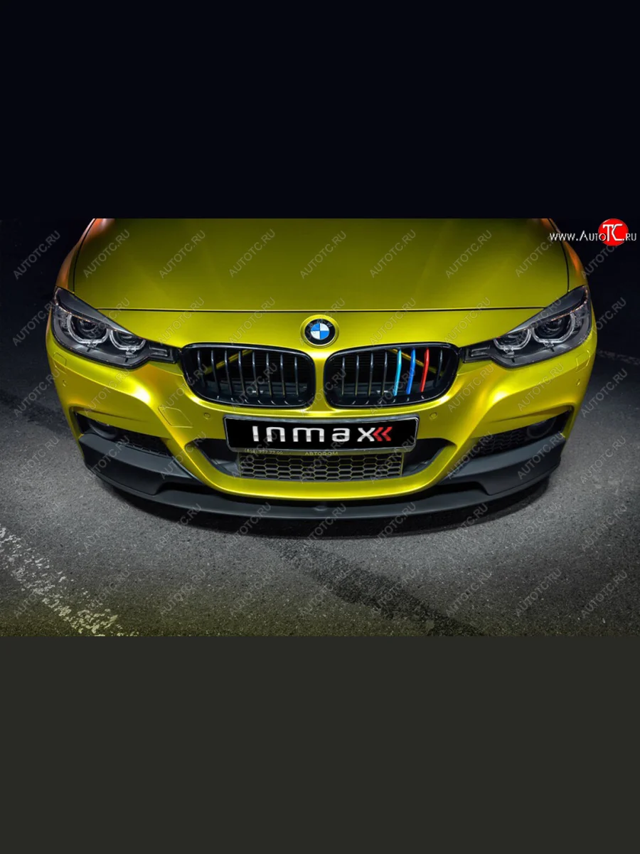 Сплиттер переднего М-бампера М-Perfomance BMW 3 серия F30 седан дорестайлинг (2012-2015) (цвет: черный глянец)  с доставкой в г. Керчь