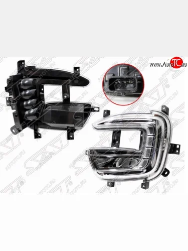 Левая противотуманная фара SAT (LED c ДХО) Renault Kaptur (2016-2022) дорестайлинг, рестайлинг