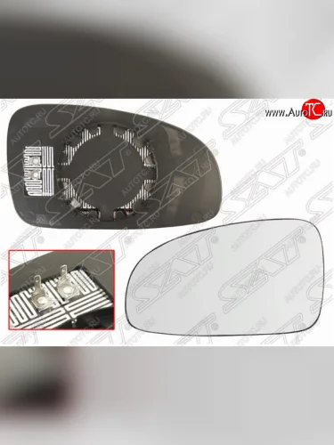 Левое полотно зеркала SAT (сферическое, с обогревом) Chevrolet Aveo  T250 (2006-2011) седан рестайлинг, хэтчбек 5 дв рестайлинг
