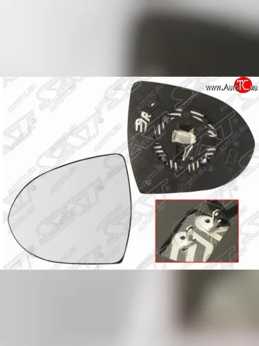 Левое полотно зеркала SAT (сферическое с обогревом) KIA Sportage  3 SL (2010-2016) дорестайлинг, рестайлинг