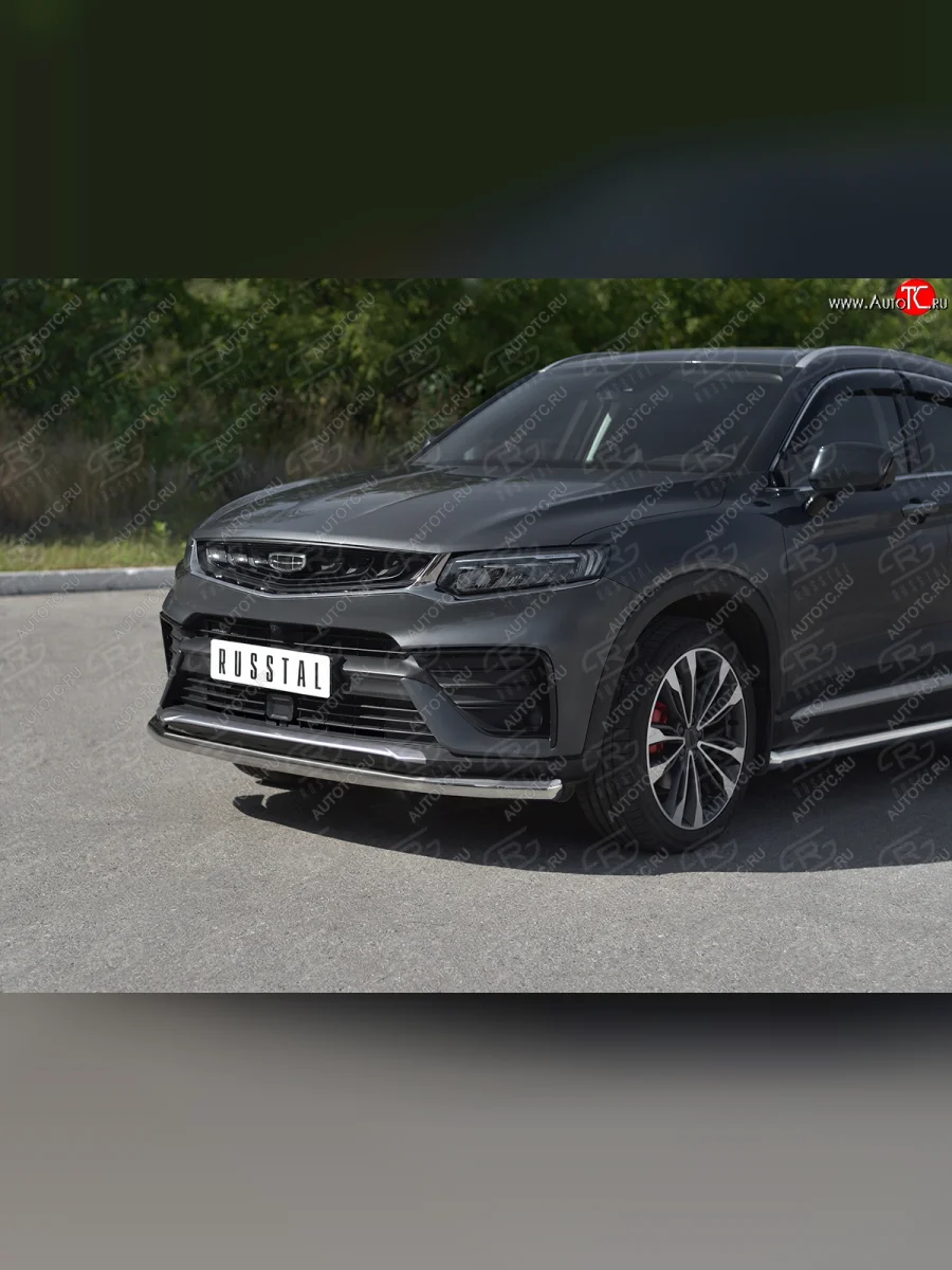 Защита переднего бампера (Ø63 мм, нержавейка) SLITKOFF  Geely Tugella (2019-2025) FY11,HPBA4  в Самаре Самарской области