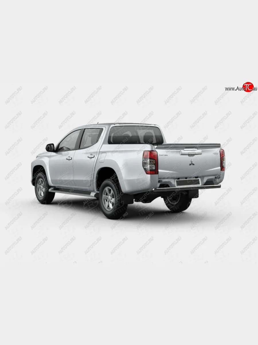 Защита заднего бампера (Ø57 мм) SLITKOFF Mitsubishi L200 5 KK,KL рестайлинг (2018-2022) (нержавейка с полимерным покрытием, черный)  с доставкой в г. Керчь