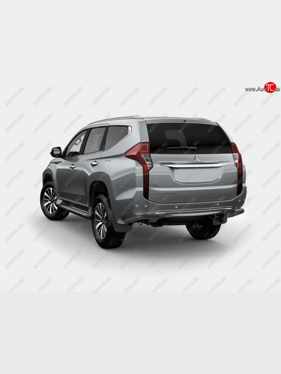 Защита заднего бампера (Ø57 мм уголки) SLITKOFF  Mitsubishi Pajero Sport (2015-2021) QE (нержавейка с полимерным покрытием, черный)  В Кинешме Ивановской области