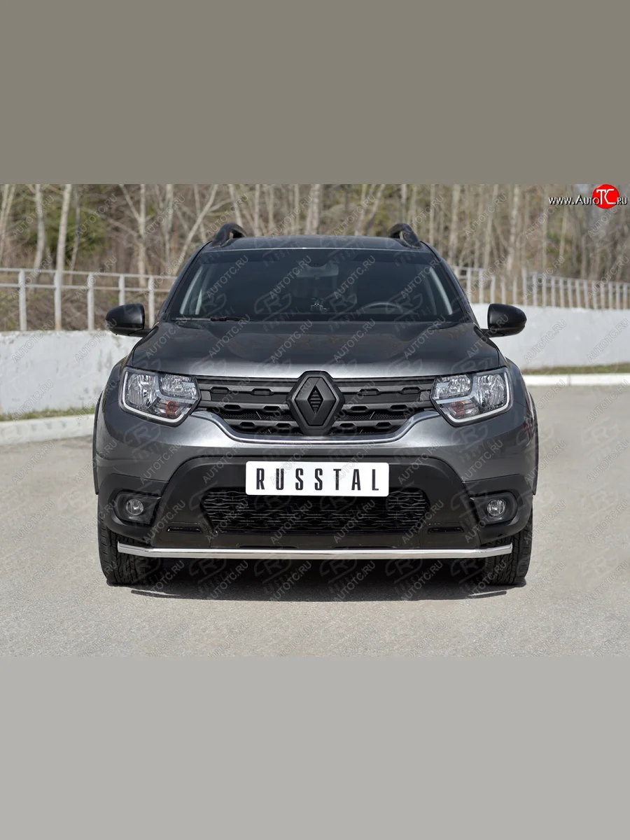 Защита переднего бампера (Ø42 мм, нержавейка) SLITKOFF  Renault Duster (2021-2024) HM  в Керчи Республика Крым