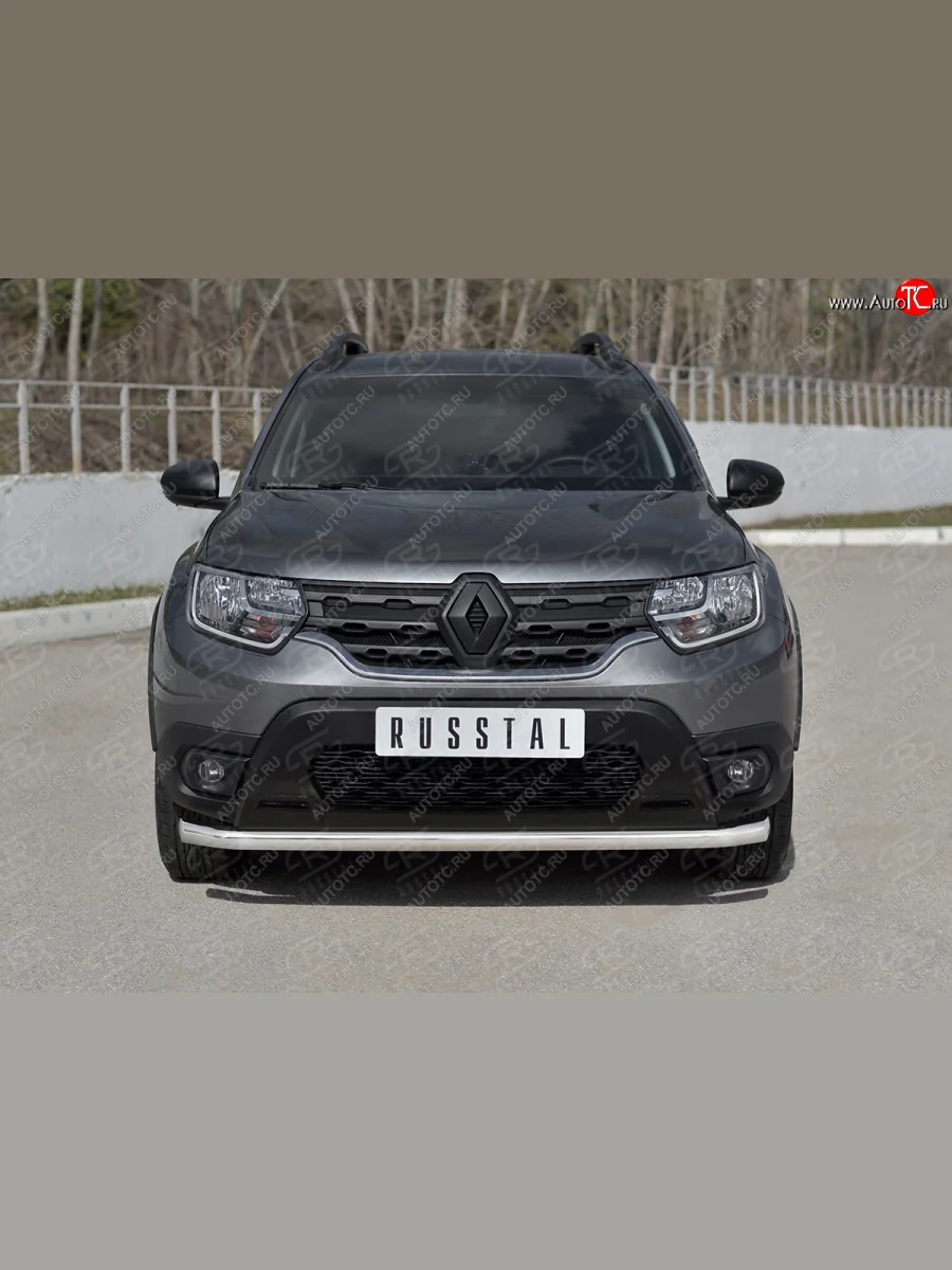 Защита переднего бампера (Ø63 мм) SLITKOFF  Renault Duster (2021-2024) HM (полированная нержавейка)  в Самаре Самарской области