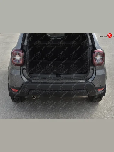Защитная накладка заднего бампера Russtal (нержавейка зеркальная) Renault Duster HM рестайлинг (2021-2024)