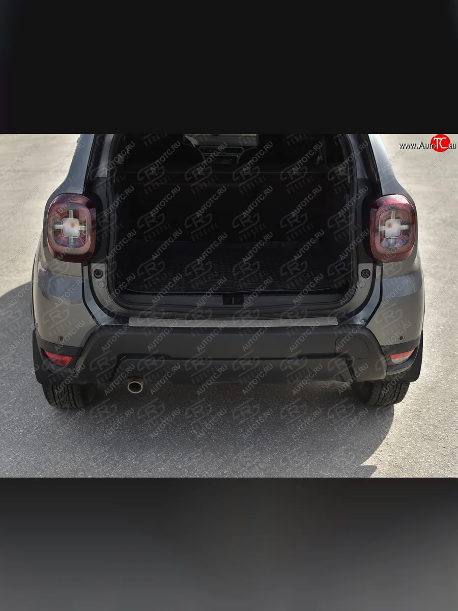 Защитная накладка заднего бампера Russtal Renault Duster HM рестайлинг (2021-2024) (нержавейка шлифованная)  в Самаре Самарской области
