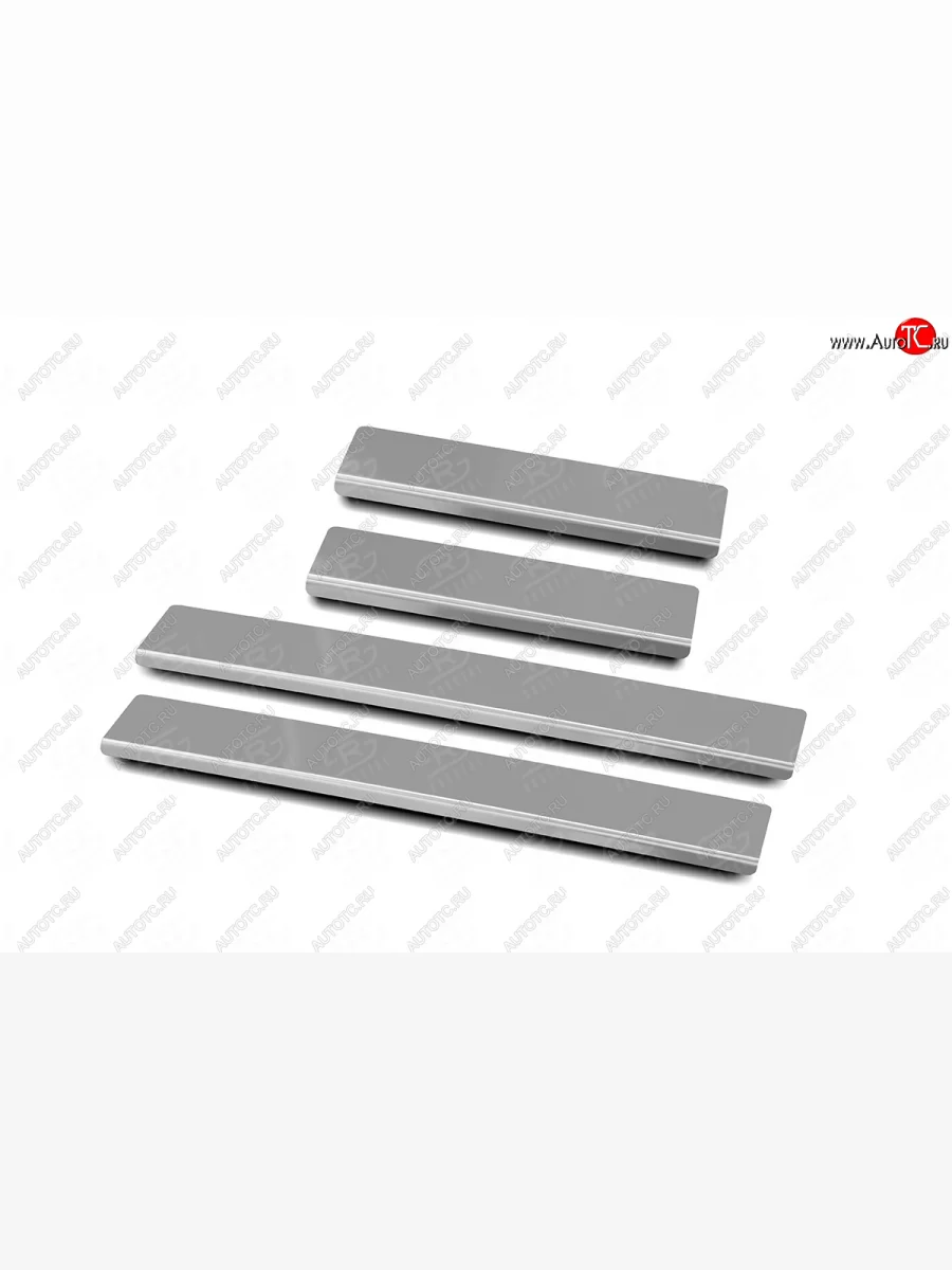 Накладки на порожки автомобиля Russtal Renault Duster HM рестайлинг (2021-2024) (нержавейка зеркальная)  в Самаре Самарской области