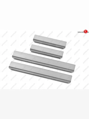 Накладки порожков салона Russtal (нержавейка зеркальная) Skoda Octavia A8 универсал (2019-2022)