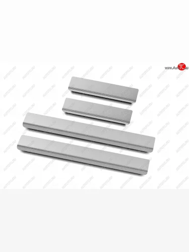 Накладки порожков салона Russtal (нержавейка шлифованная) Skoda Octavia A8 универсал (2019-2022)