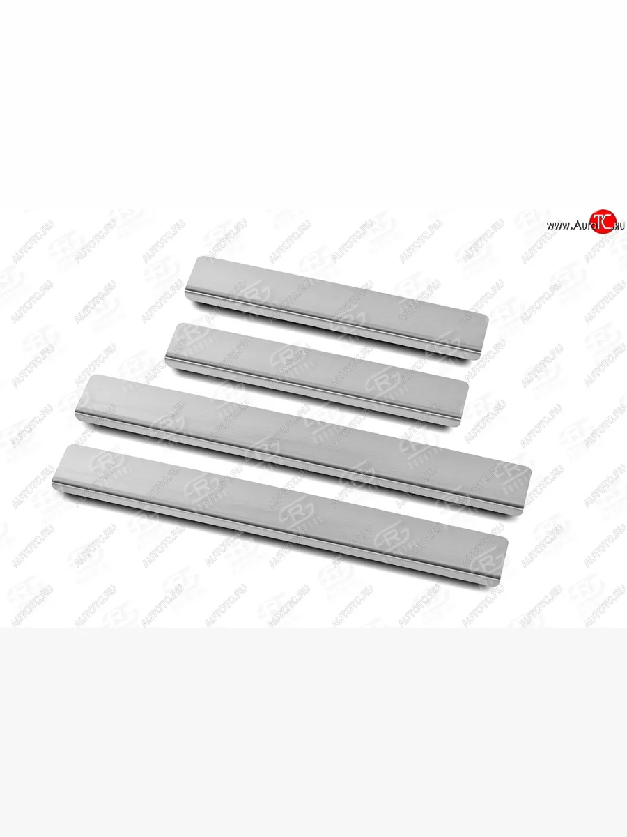 Накладки порожков салона Russtal Skoda Rapid MK2 хэтчбэк 5 дв. рестайлинг (2019-2024) (нержавейка зеркальная)  в Самаре Самарской области