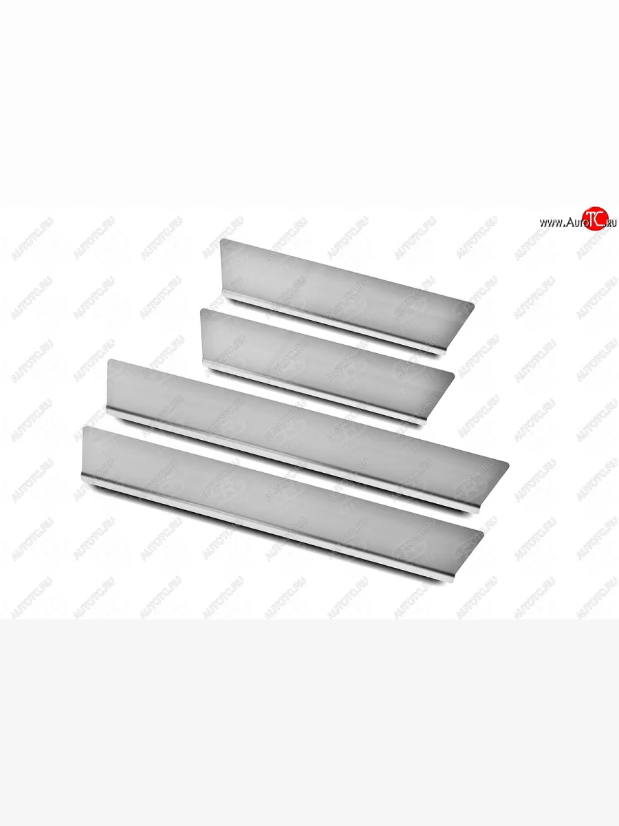 Накладки порожков салона Russtal Toyota Hilux AN120 дорестайлинг (2016-2020) (нержавейка шлифованная)  в Самаре Самарской области