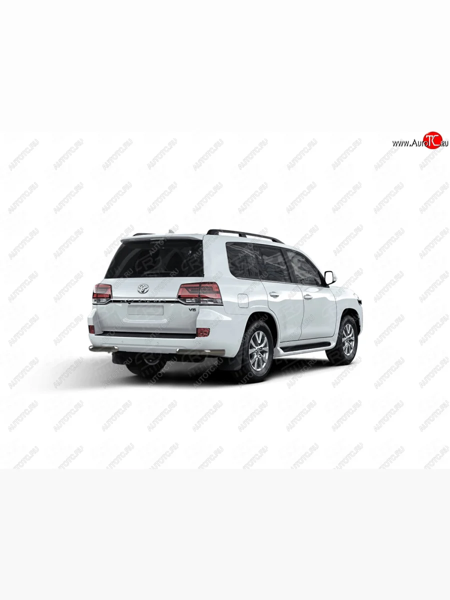 Защита заднего бампера (Ø63 мм уголки) SLITKOFF  Toyota Land Cruiser (2015-2021) 200 (нержавейка с полимерным покрытием, черный)  в Самаре Самарской области