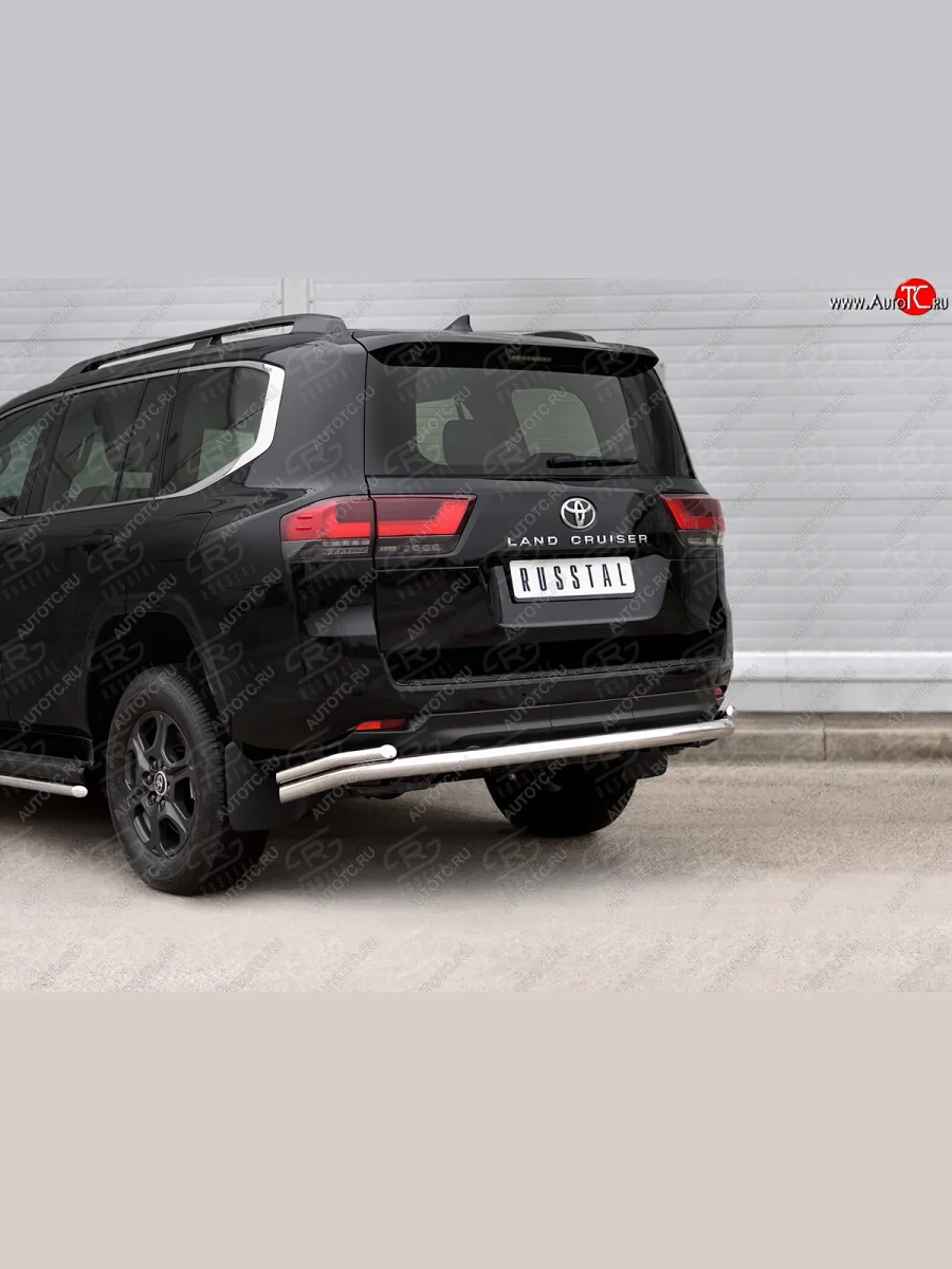 Защита заднего бампера (2 трубы Ø63 и 42 мм, нержавейка)  Toyota Land Cruiser (2021-2025) J300  в Воронеже Воронежской области