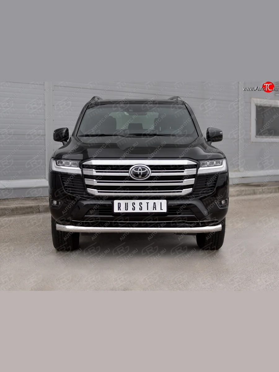 Защита переднего бампера (Ø76 мм, нержавейка) SLITKOFF Toyota Land Cruiser J300 дорестайлинг (2021-2025)  в Самаре Самарской области