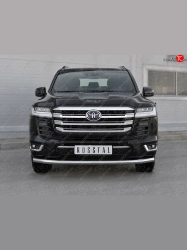 Защита переднего бампера (Ø63 мм, нержавейка, 70TH ANNIVERSARY) SLITKOFF Toyota Land Cruiser  J300 (2021-2025) дорестайлинг