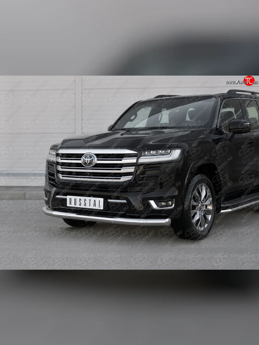 Защита переднего бампера (Ø76 мм нержавейка, 70TH ANNIVERSARY) SLITKOFF  Toyota Land Cruiser (2021-2025) J300  в Самаре Самарской области