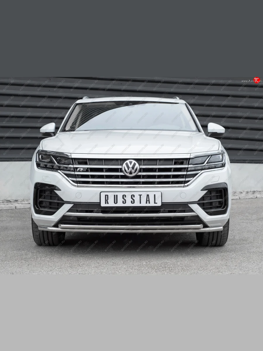 Защита переднего бампера (2 трубы Ø42, нержавейка, NOT 2.0 TSI)  Volkswagen Touareg (2018-2022) 3 CR  в Самаре Самарской области