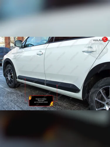 Молдинг двери RA (комплект) (глянец под окраску) Skoda Rapid  MK2 (2019-2024), Volkswagen Polo  Mk6 (2020-2022)