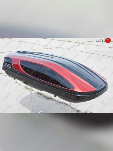 Автобокс LEVEL Касатка (450 л. 190х80х45 см) (Черно-красный) 