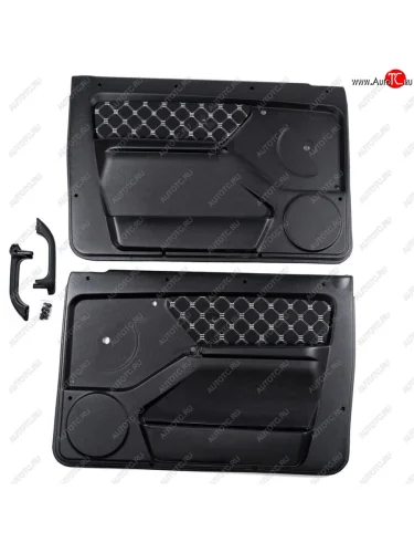 Обивки передних дверей (с ручками в сборе, комплект) Автостайл (вставка черная с белой строчкой) Лада ВАЗ Нива 4х4  2121 - нива 4х4 ( 2131,  2329,  2121 Бронто,  2121,  2121 (Legend))