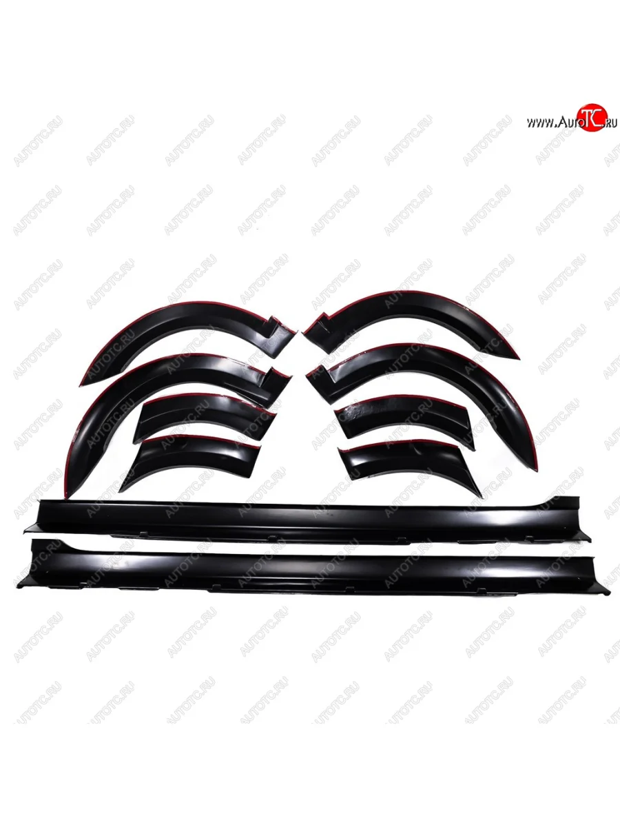 Пороги накладки с арками Автостайл Лада ВАЗ Ларгус дорестайлинг R90 (2012-2021) (Текстурная поверхность)  в Самаре Самарской области