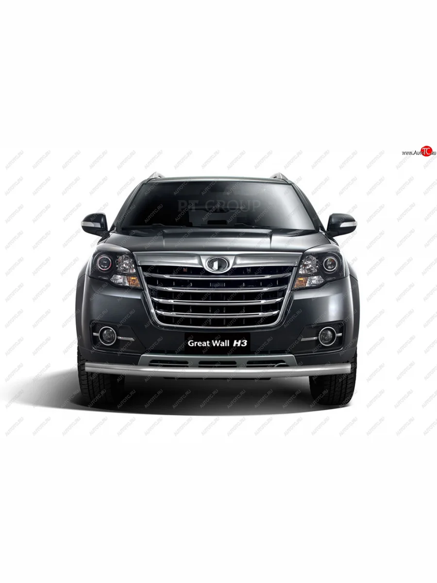 Защита переднего бампера (Ø63 мм) Petroil Tuning Petroil Tuning Great Wall Hover H3 (2017-2025) (нержавеющая полированная сталь)  в Керчи Республика Крым