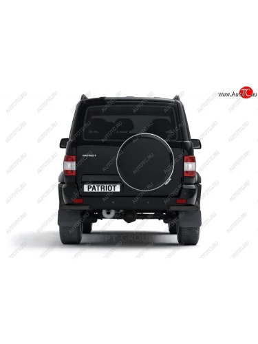 Защита заднего бампера (угловая Ø63 мм) Petroil Tuning (окраска в черный (Шагрень)) Уаз Патриот ( 3163 5-дв.,  3163 5 дв.) (2014-2025) 1-ый рестайлинг, 2-ой рестайлинг