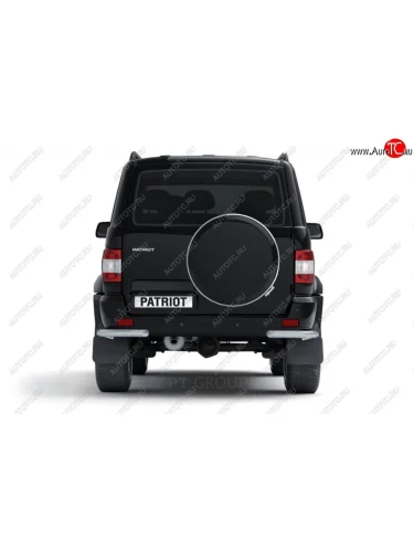 Защита заднего бампера (угловая Ø63 мм) Petroil Tuning Petroil Tuning (окраска в серебристый (Искра)) Уаз Патриот ( 3163 5-дв.,  3163 5 дв.) (2014-2025) 1-ый рестайлинг, 2-ой рестайлинг