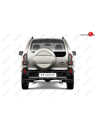 Защита заднего бампера (угловая Ø63 мм) Petroil Tuning (окраска в черный (Шагрень)) Лада ВАЗ 2123 (Нива Шевроле) - Нива Трэвел