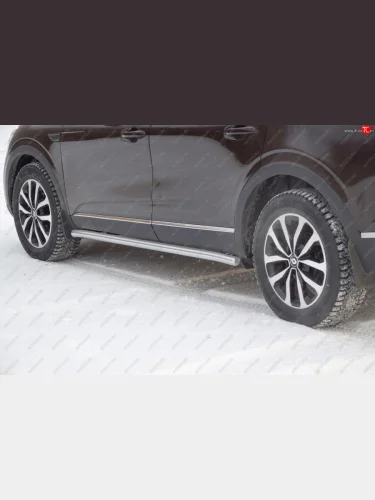 Защита порогов (вогнутая, Ø51 мм) Petroil Tuning (Порошково полимерно покрытие (ИСКРА)) Renault Arkana (2019-2025)