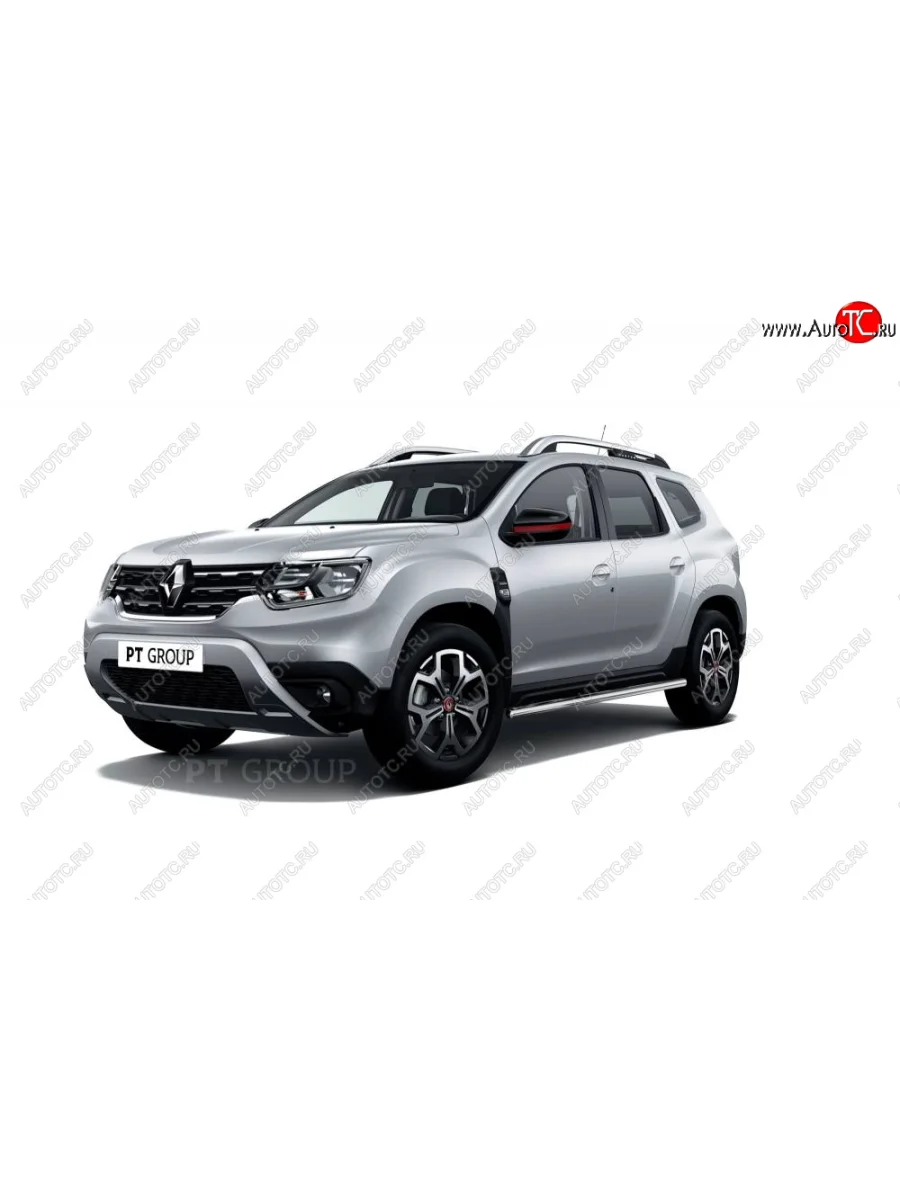 Защита порогов (прямая, Ø63 мм) Petroil Tuning  Renault Duster (2021-2024) HM (полированная нержавейка)  с доставкой в г. Керчь