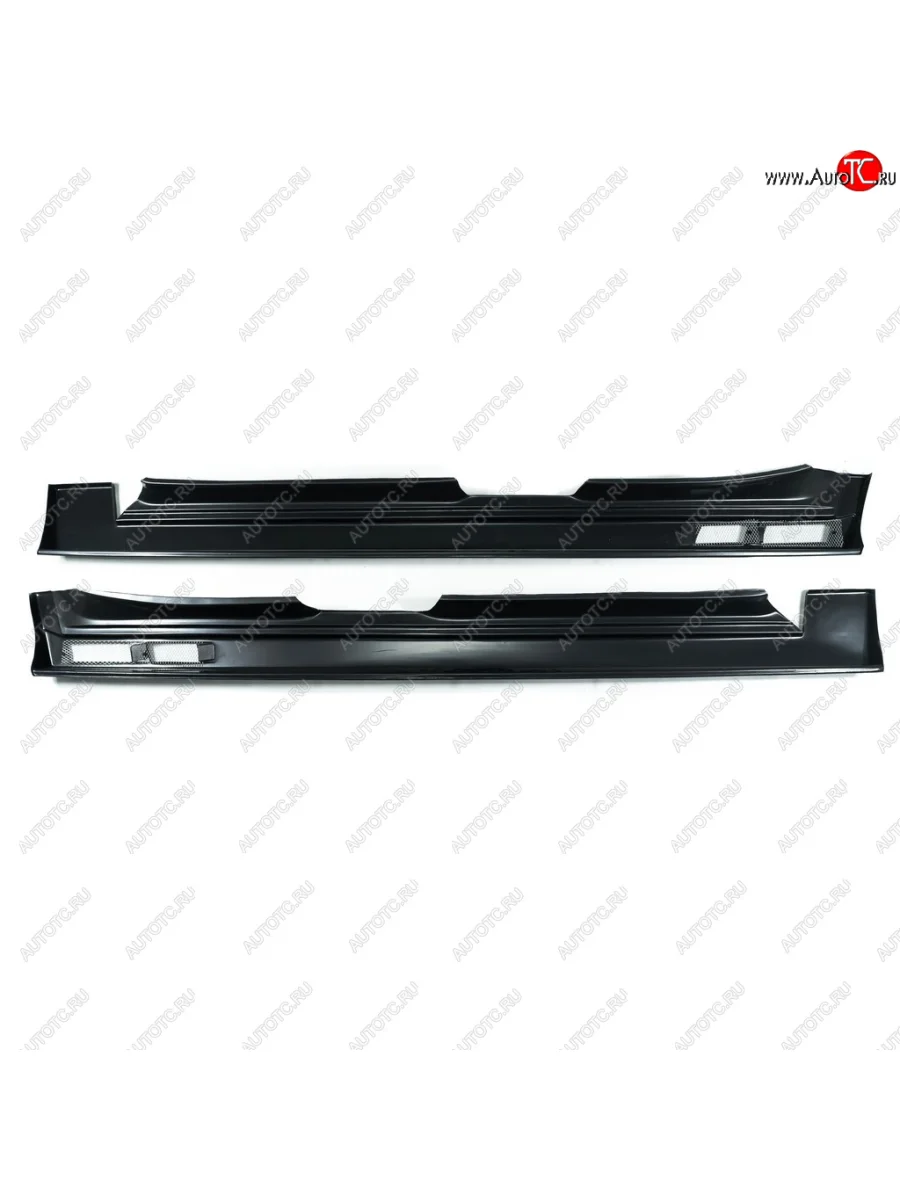 Пластиковые пороги Катран (с сеткой) Автостайл  Лада ВАЗ  2110, 2111, 2112 (Поверхность текстурная)  с доставкой в г. Керчь