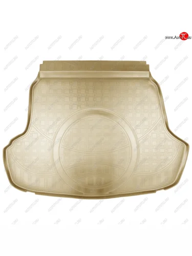 Коврик в багажник (c выступом под запаску) Norplast Unidec (Бежевый) Hyundai Sonata LF рестайлинг (2017-2019)