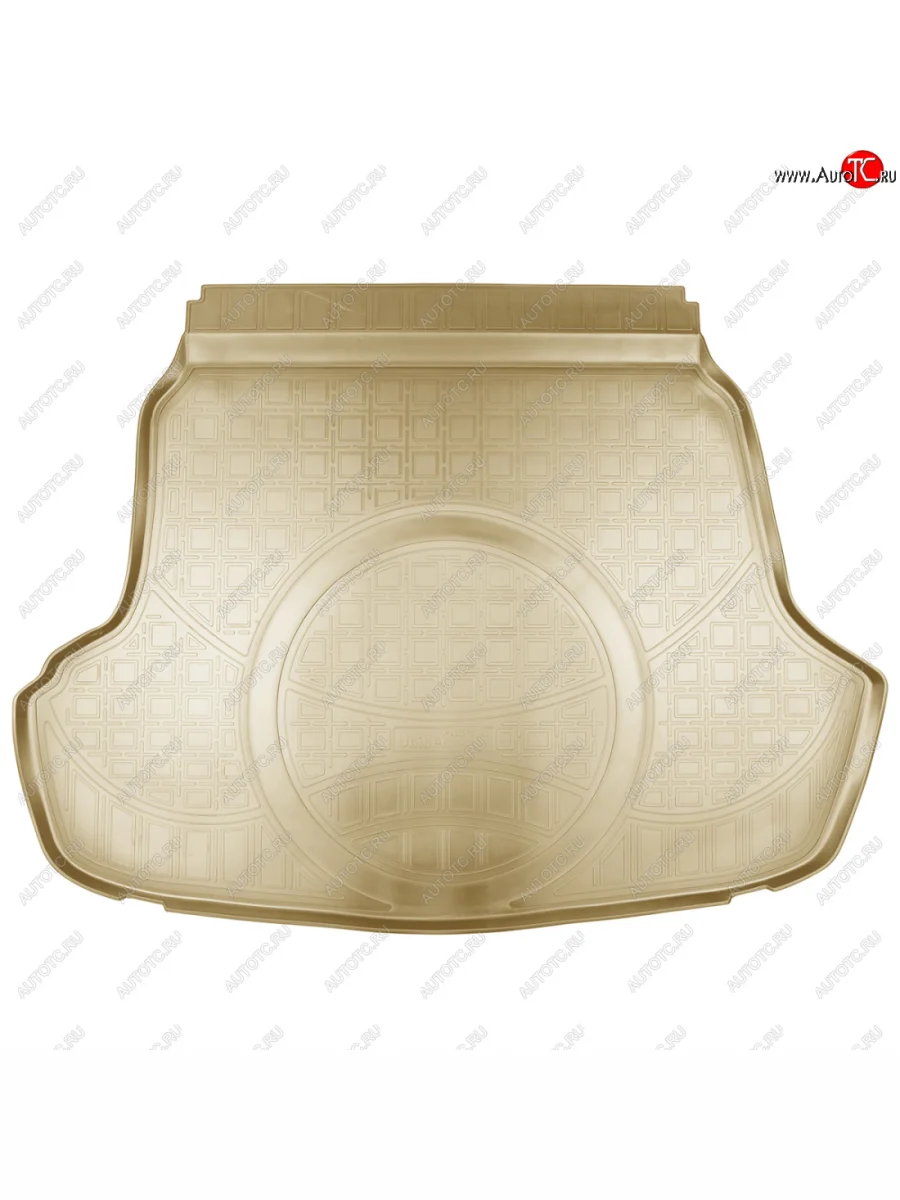 Коврик в багажник (c выступом под запаску) Norplast Unidec Hyundai Sonata LF рестайлинг (2017-2019) (Бежевый)  в Перми Пермском крае
