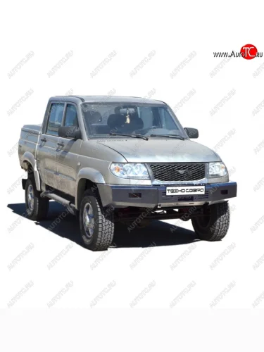 Бампер передний силовой ТехноСфера (Техно Сфера) (под лебедку) Уаз Патриот ( 3163 5 дв.,  23632,  Спорт,  3163 5-дв.) (2005-2025) дорестайлинг, дорестайлинг пикап, 1 рестайлинг пикап, 1-ый рестайлинг, 2-ой рестайлинг пикап, 2-ой рестайлинг