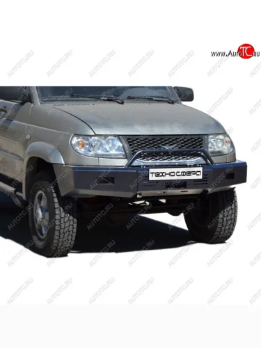 Бампер передний силовой ТехноСфера (Техно Сфера) (под лебедку, с дугой) Уаз Патриот ( 3163 5 дв.,  23632,  Спорт,  3163 5-дв.) (2005-2025) дорестайлинг, дорестайлинг пикап, 1 рестайлинг пикап, 1-ый рестайлинг, 2-ой рестайлинг пикап, 2-ой рестайлинг