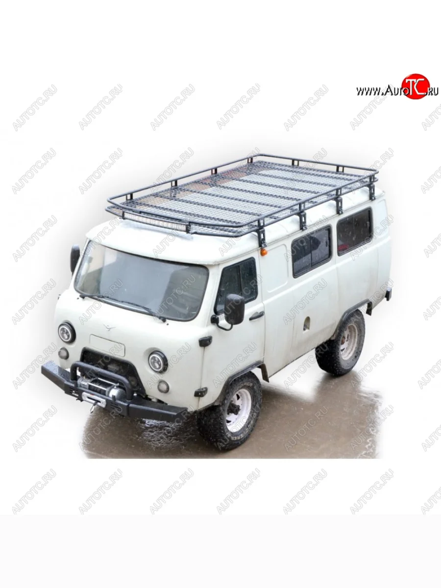 Бампер передний силовой ТехноСфера (Техно Сфера) Уаз Буханка 452 2206 микроавтобус (1965-2025) (с площадкой под лебедку)  в Керчи Республика Крым