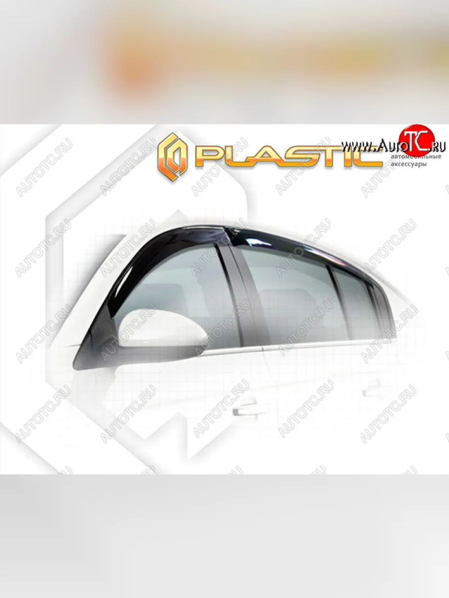 Ветровики дверей CA-Plastic Chevrolet Cruze J305 хэтчбек рестайлинг (2012-2015) (Classic полупрозрачный, Без хром. молдинга)  в Самаре Самарской области