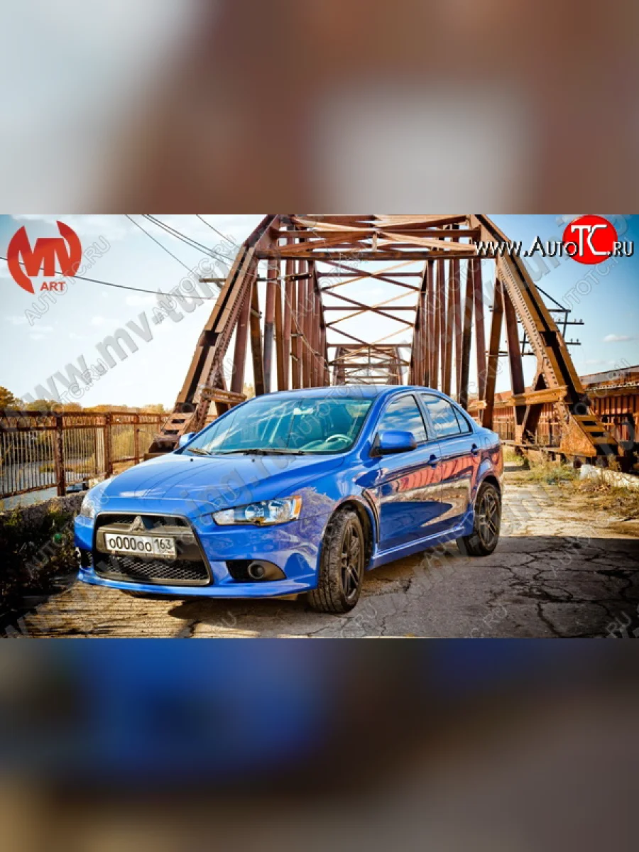 Накладки порогов EVO Mitsubishi Lancer 10 CY седан рестайлинг (2011-2017) (Неокрашенные)  в Керчи Республика Крым