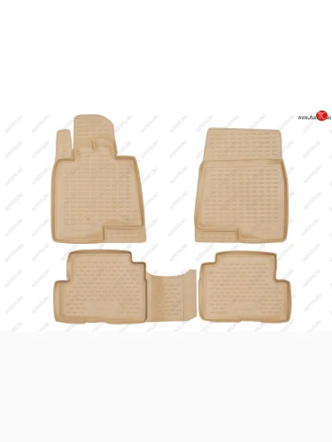 Коврики в салон Element (полиуретан) (Бежевые) Mitsubishi Pajero  4 V80 (2006-2014) дорестайлинг, 3 дв. 1-ый рестайлинг