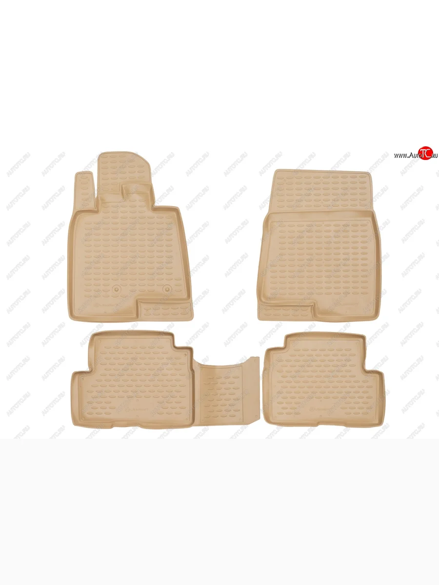 Коврики в салон Element (полиуретан)  Mitsubishi Pajero (2006-2014) 4 V80 (Бежевые)  в Керчи Республика Крым