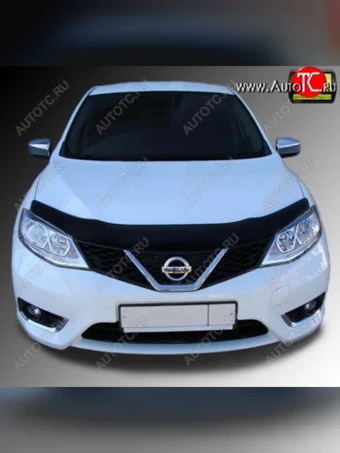 Дефлектор капота SIM Nissan Tiida ( 2 C12,  3 C13) (2011-2019) хэтчбек, хэтчбек дорестайлинг