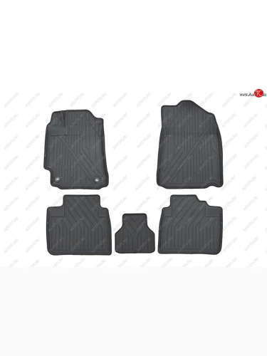 Комплект ковриков в салон Kvest 3D (полистар, основа - серая, кант - бежевый) Toyota Camry XV50 дорестайлинг (2011-2014)